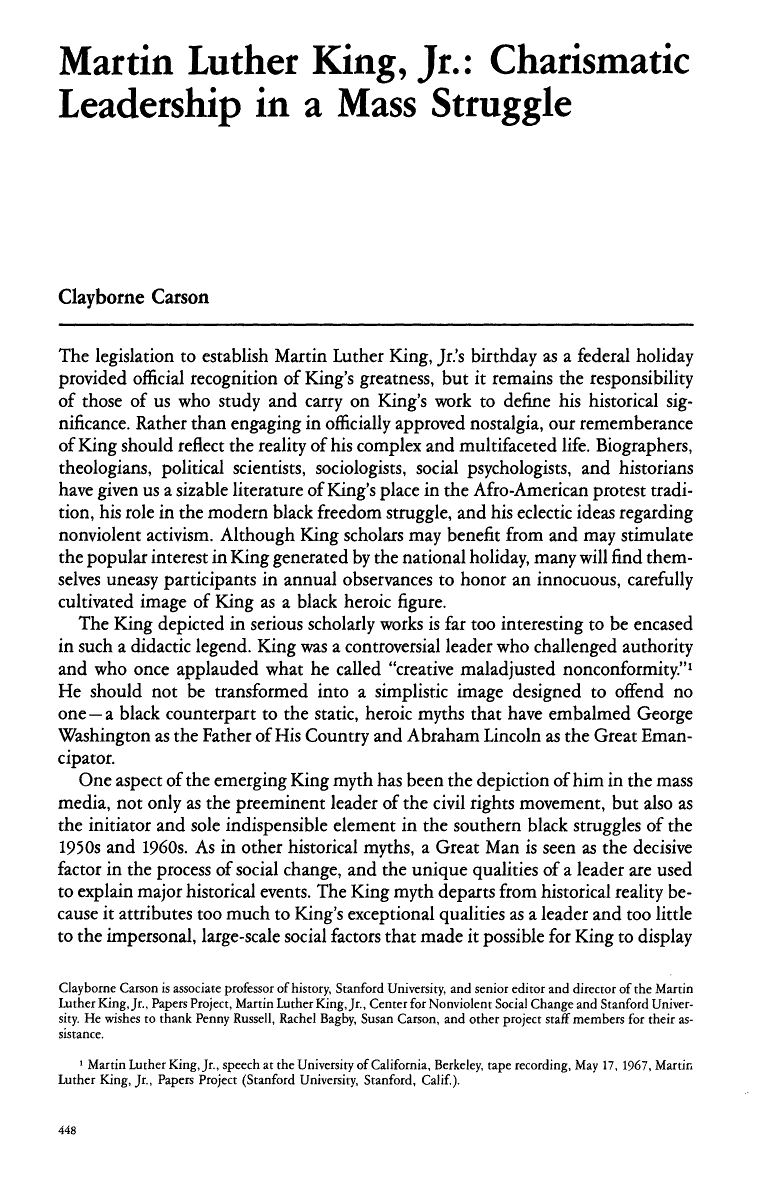 Page 448 of Journal of American History, Vol. 74, No. 2, 1987